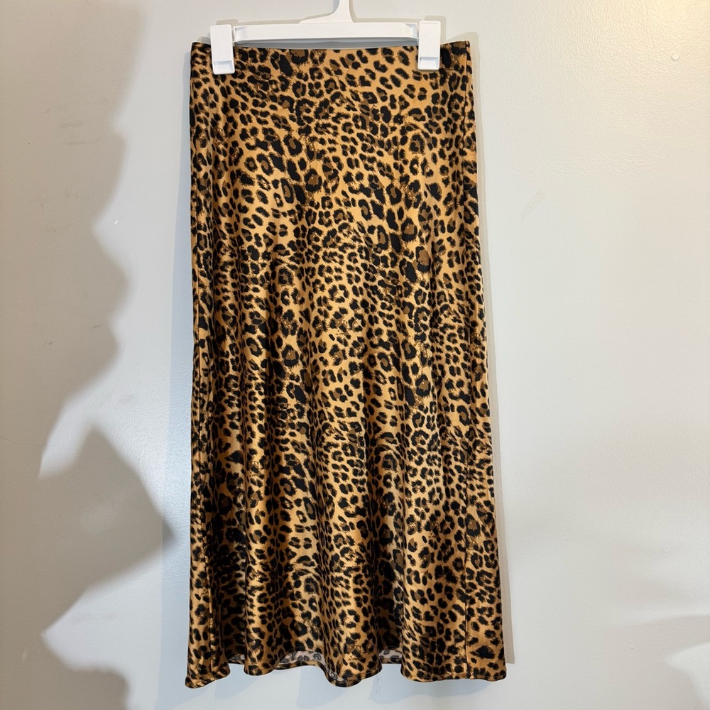 Rachel Zoe Leopard Print Midi Skirt